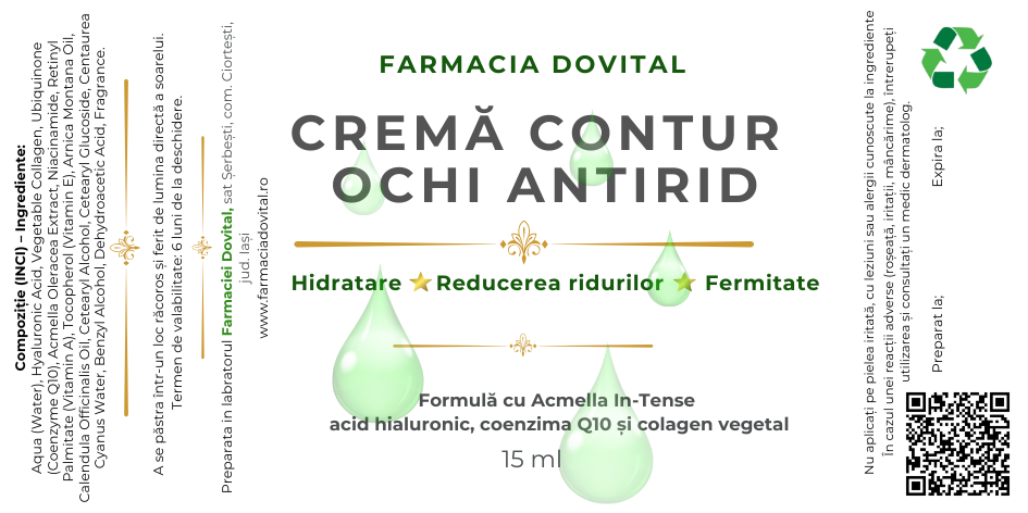 Cremă contur ochi antirid 15 ml