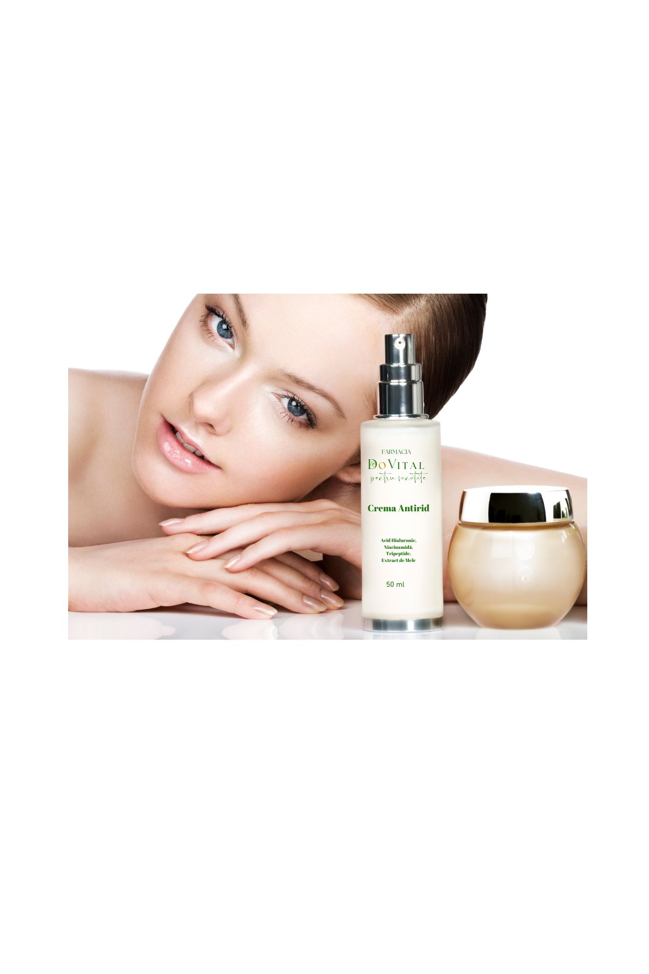 Crema de față antirid - cu Extract de Melc, Peptide și Acid Hialuronic 50 ml