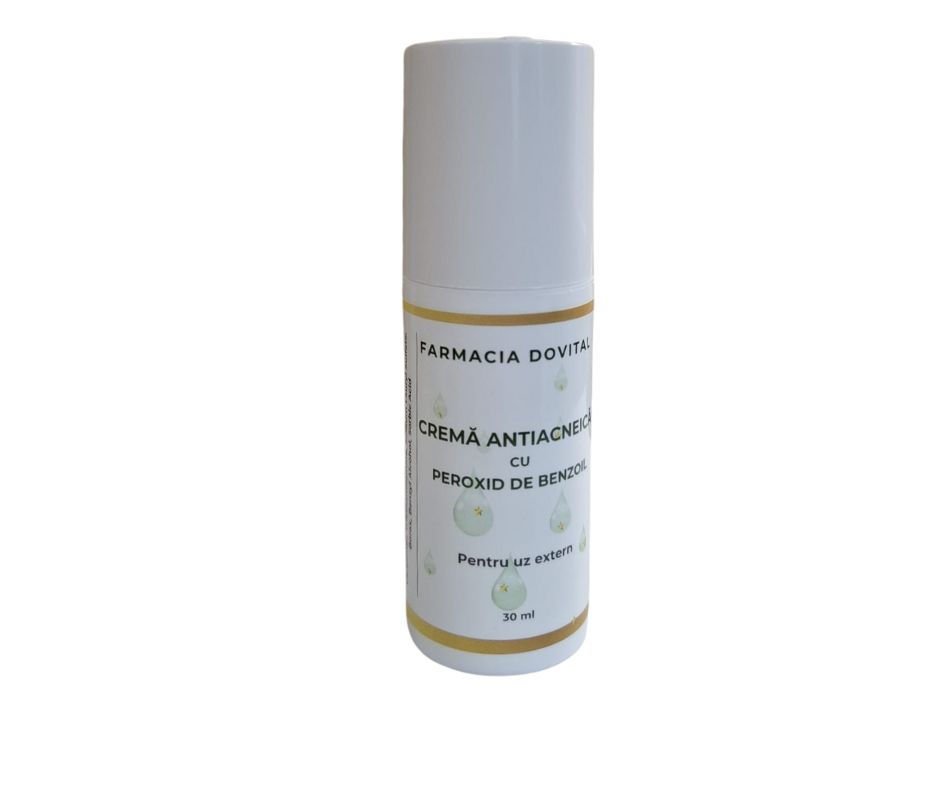 Cremă Antiacneică cu Peroxid de Benzoil, Marine Z și Oxid de Zinc – 30 ml